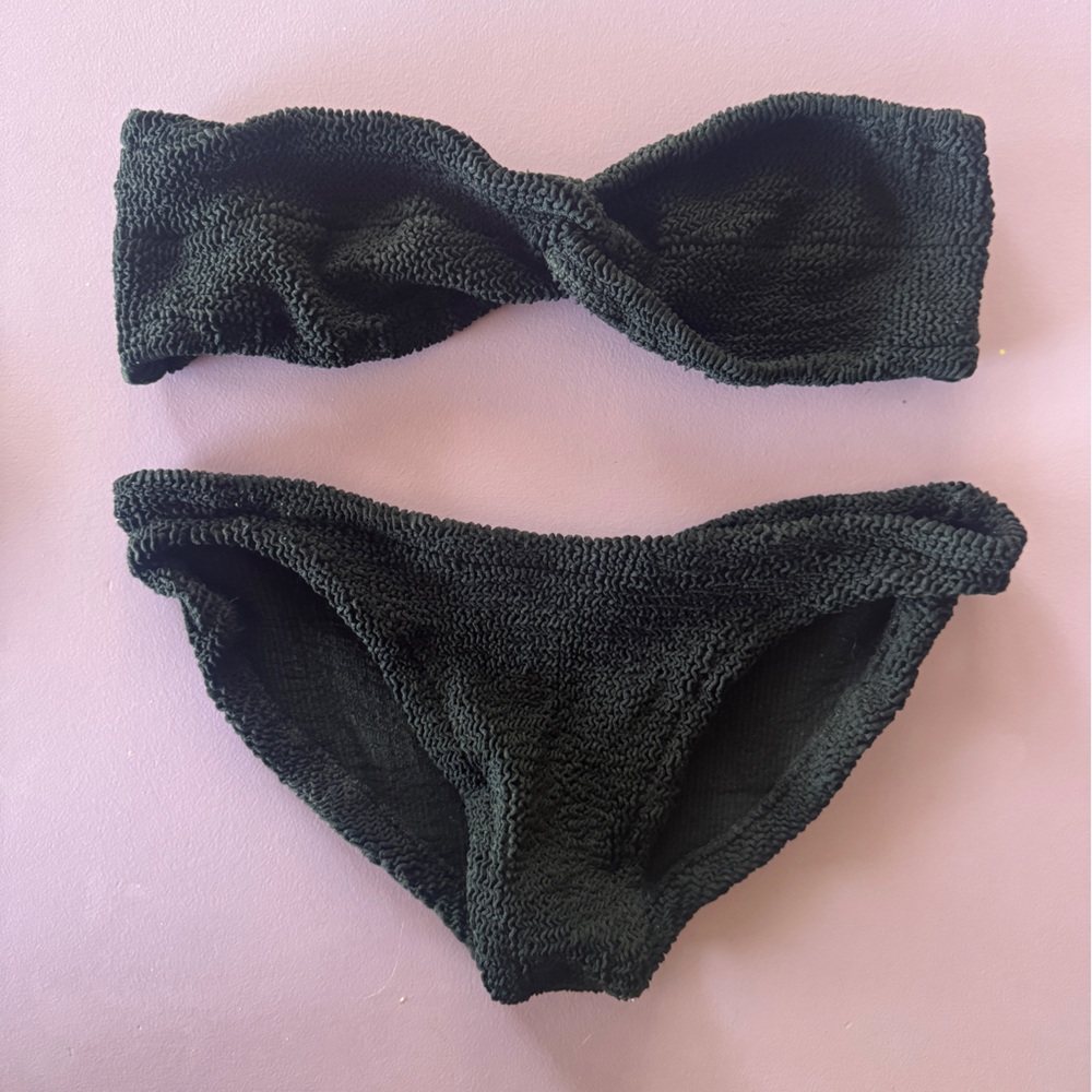 Hunza G Black bikini bandeau